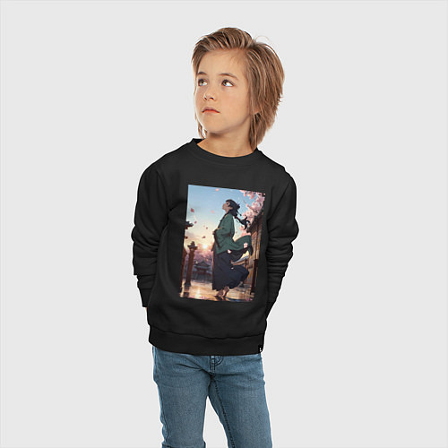 Детский свитшот Монолог фармацевта Маомао во дворце / Черный – фото 4