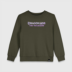 Свитшот хлопковый детский Dragon age the veilguard logo, цвет: хаки