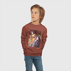 Свитшот хлопковый детский Монолог фармацевта Жэньши выпивает, цвет: кирпичный — фото 2