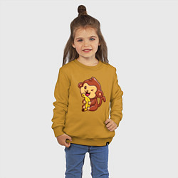 Свитшот хлопковый детский Monkey banana, цвет: горчичный — фото 2
