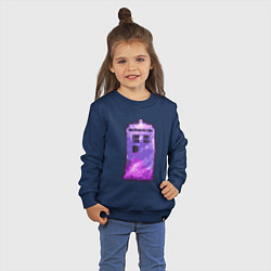 Свитшот хлопковый детский Violet tardis, цвет: тёмно-синий — фото 2