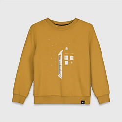 Свитшот хлопковый детский Тардис в звёздах, цвет: горчичный