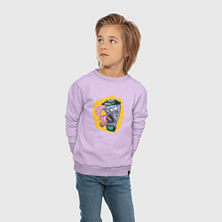 Свитшот хлопковый детский Блендер-мимик, цвет: лаванда — фото 2