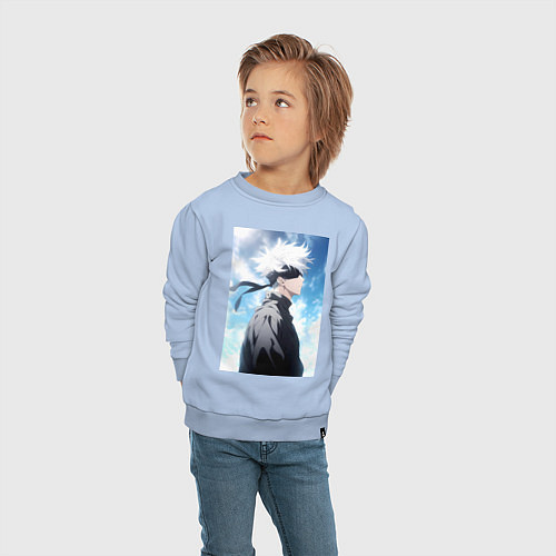 Детский свитшот Магическая битва Сатору Годзё в повязке / Мягкое небо – фото 4