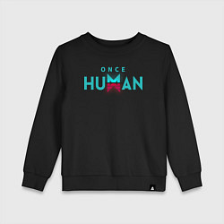 Свитшот хлопковый детский Once human logo, цвет: черный