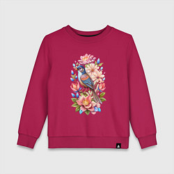 Детский свитшот Птица Калипта Анны среди цветов