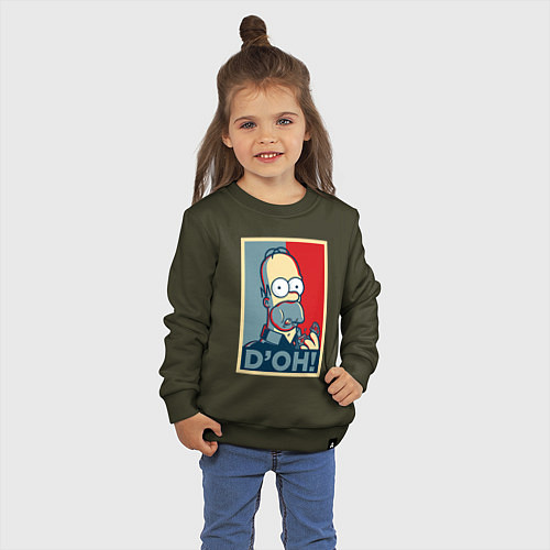 Детский свитшот Homer with donut / Хаки – фото 3