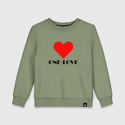 Свитшот хлопковый детский One - love, цвет: авокадо