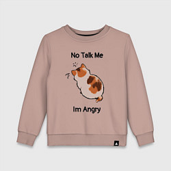 Свитшот хлопковый детский Обиженный котик - not talk to me am angry, цвет: пыльно-розовый