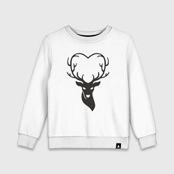 Свитшот хлопковый детский Love deer, цвет: белый