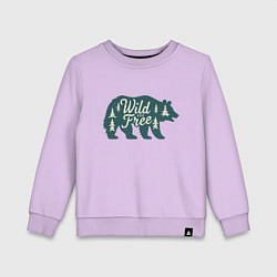 Свитшот хлопковый детский Силуэт медведя, цвет: лаванда