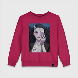 Свитшот хлопковый детский Клинок, рассекающий демонов Нэдзуко Камадо, цвет: маджента