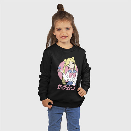Детский свитшот Прекрасная Сейлор Мун / Черный – фото 3