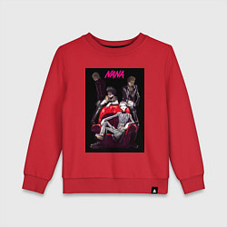 Свитшот хлопковый детский Нана Осаки группа, цвет: красный