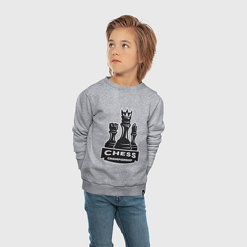 Детский свитшот Шахматный чемпионат / Меланж – фото 4