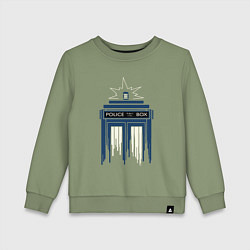 Свитшот хлопковый детский Light tardis, цвет: авокадо