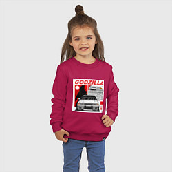 Свитшот хлопковый детский Nissan Skyline, цвет: маджента — фото 2