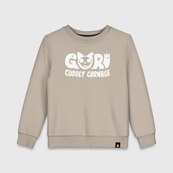 Свитшот хлопковый детский Goro cuddly carnage logotype, цвет: миндальный