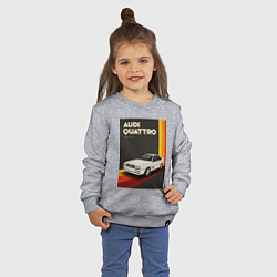 Свитшот хлопковый детский Audi Quattro автомобиль, цвет: меланж — фото 2