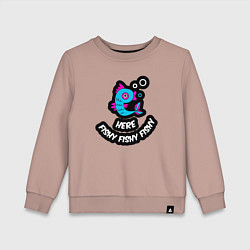 Свитшот хлопковый детский Здесь рыбно, цвет: пыльно-розовый