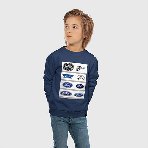 Детский свитшот Ford логотип / Тёмно-синий – фото 4