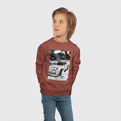 Свитшот хлопковый детский Mazda rx-7 авто, цвет: кирпичный — фото 2