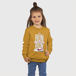 Свитшот хлопковый детский Forrest Gump - run Forrest run, цвет: горчичный — фото 2
