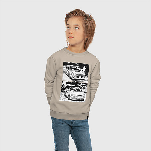 Детский свитшот Nissan silvia subaru forester / Миндальный – фото 4