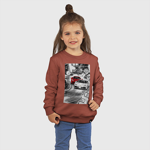 Детский свитшот Lamborghini initial d / Кирпичный – фото 3
