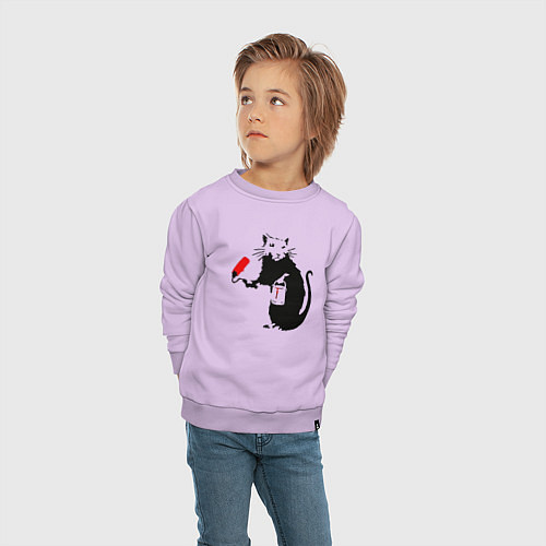 Детский свитшот Banksy rat / Лаванда – фото 4