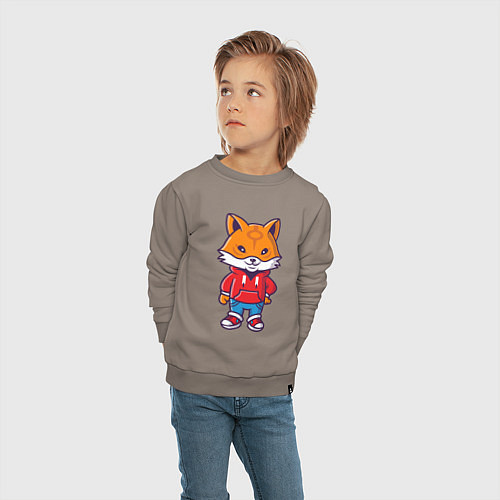 Детский свитшот Модный лисёнок / Утренний латте – фото 4