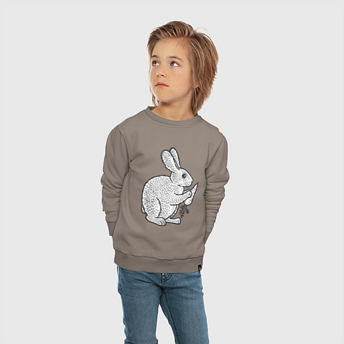 Детский свитшот Зайчик и морковка / Утренний латте – фото 4
