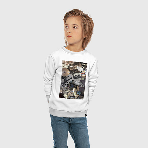 Детский свитшот Музыка коллаж / Белый – фото 4
