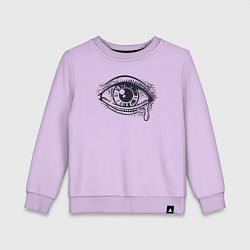 Свитшот хлопковый детский Плачущий глаз, цвет: лаванда