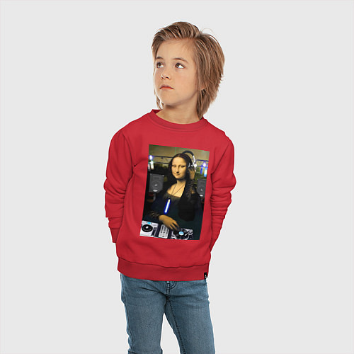 Детский свитшот Мона Лиза диджей / Красный – фото 4