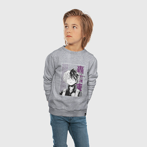 Детский свитшот Моя геройская академия Шото Тодороки / Меланж – фото 4