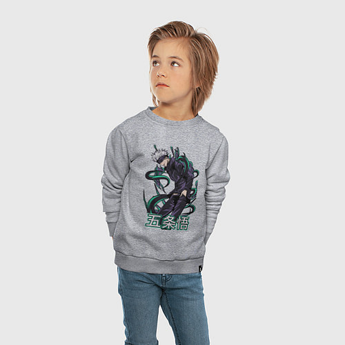 Детский свитшот Магическая битва Jujutsu Kaisen Годжо / Меланж – фото 4