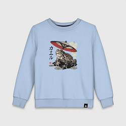Свитшот хлопковый детский Лягушка с зонтом, цвет: мягкое небо