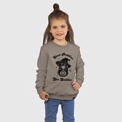 Свитшот хлопковый детский Милая ведьма - даже плохиши иногда плачут, цвет: утренний латте — фото 2