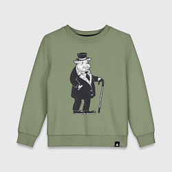 Свитшот хлопковый детский Модный кабанчик, цвет: авокадо