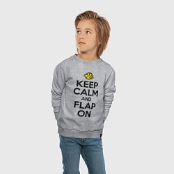 Свитшот хлопковый детский Keep Calm & Flap On, цвет: меланж — фото 2