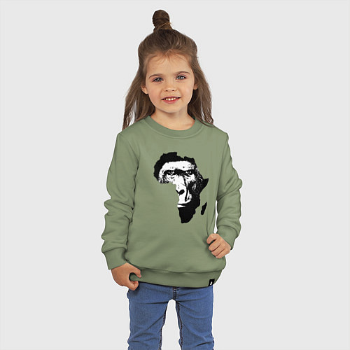 Детский свитшот Обезьяна в Африке / Авокадо – фото 3