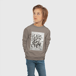 Свитшот хлопковый детский Abstract flow, цвет: утренний латте — фото 2