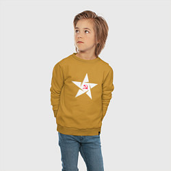 Свитшот хлопковый детский Звезда Советского Союза, цвет: горчичный — фото 2