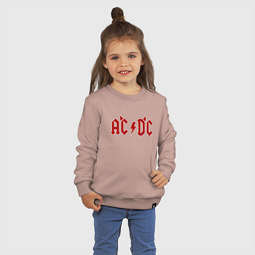 Детский свитшот AC DC devil / Пыльно-розовый – фото 3