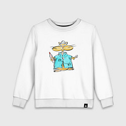 Свитшот хлопковый детский Хомяк врач, цвет: белый