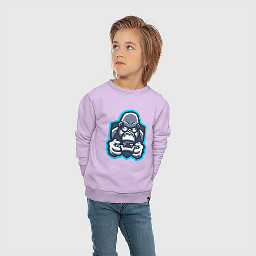 Детский свитшот Gamer monkey / Лаванда – фото 4