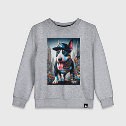 Детский свитшот Funny bull terrier in New York - ai art