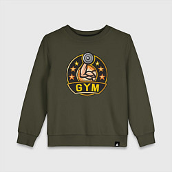 Свитшот хлопковый детский Gym stars, цвет: хаки