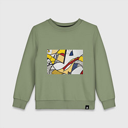 Свитшот хлопковый детский Абстракция в стиле поп-арт, цвет: авокадо